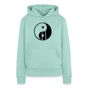 Ying Yang - Frauen Premium Bio Hoodie - Mint  - Vorne - Julia (174cm)