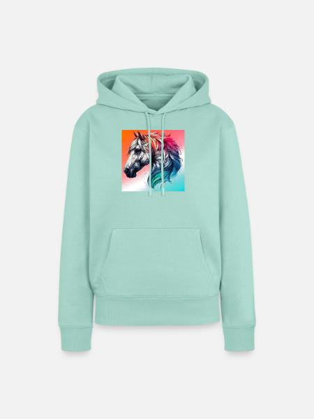 Pferd - Frauen Premium Bio Hoodie - Mint 
