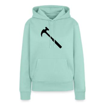 Marteau - Sweat à capuche Premium bio Femme - menthe  - Devant - Julia (174cm)