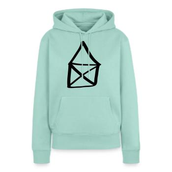 the house - Sweat à capuche Premium bio Femme - menthe  - Devant - Julia (174cm)