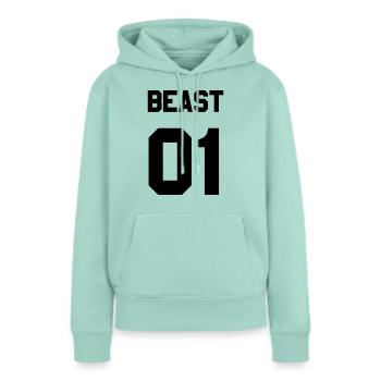 Beast 01 - Frauen Premium Bio Hoodie - Mint  - Vorne - Julia (174cm)