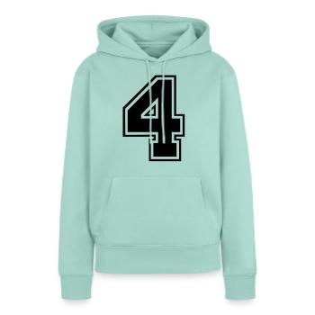 vier - Frauen Premium Bio Hoodie - Mint  - Vorne - Julia (174cm)