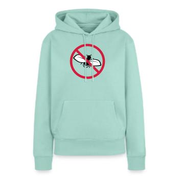 Bouclier interdit de mouche - Sweat à capuche Premium bio Femme - menthe  - Devant - Julia (174cm)