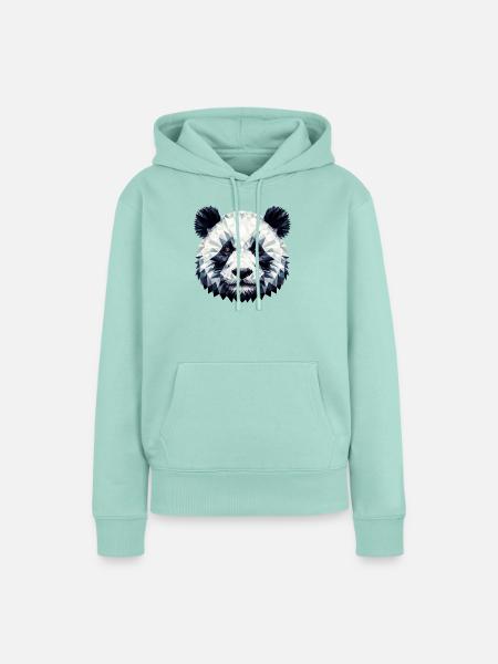 Polygonaler Panda - Frauen Premium Bio Hoodie - Mint 