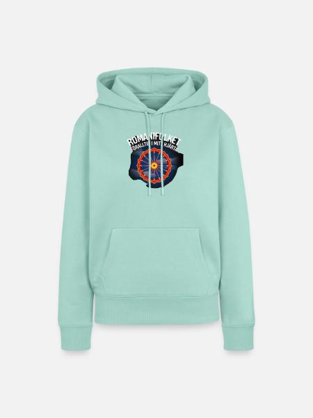 Herzkarussell gegen den Nachtblauen Himmel - Frauen Premium Bio Hoodie - Mint 