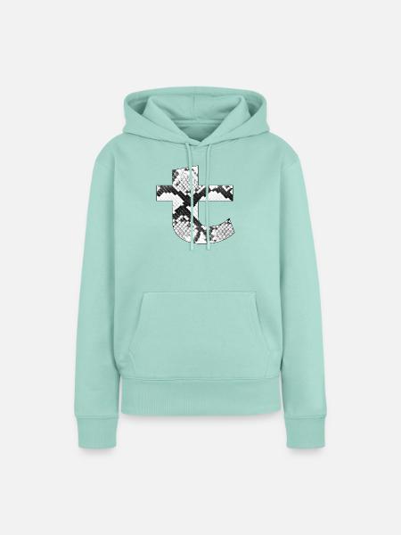 Snake Skin Muster Buchstabe t - Frauen Premium Bio Hoodie - Mint