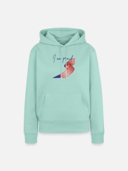 American Pride Wrap Flagge - Frauen Premium Bio Hoodie - Mint 