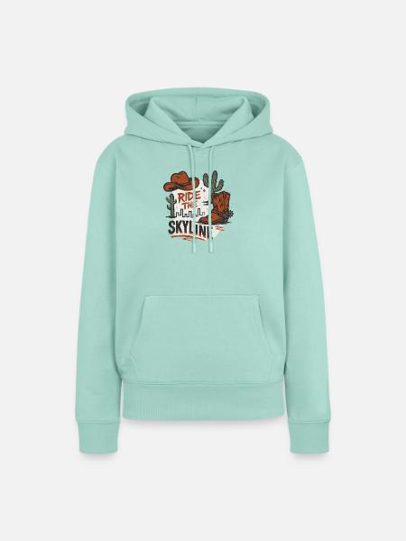 Ride the Skyline Western Stadtmotiv - Frauen Premium Bio Hoodie - Mint