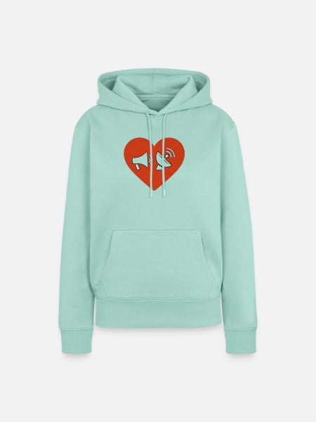 Herz der Kommunikation - Frauen Premium Bio Hoodie - Mint 