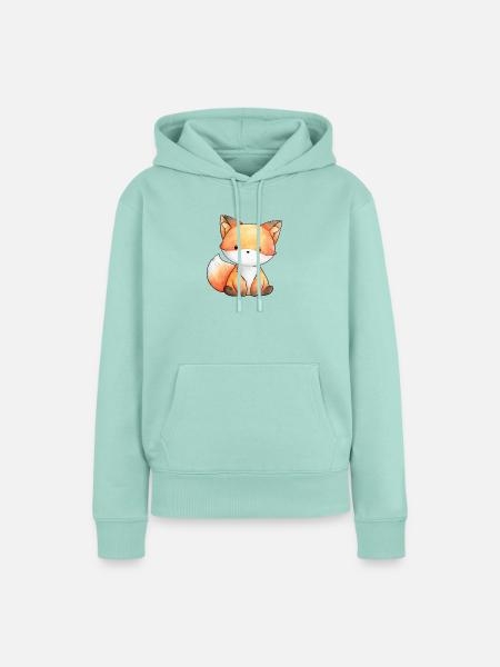 Illustrated Fox – Geschichtenerzählen und Waldatmosphäre - Frauen Premium Bio Hoodie - Mint