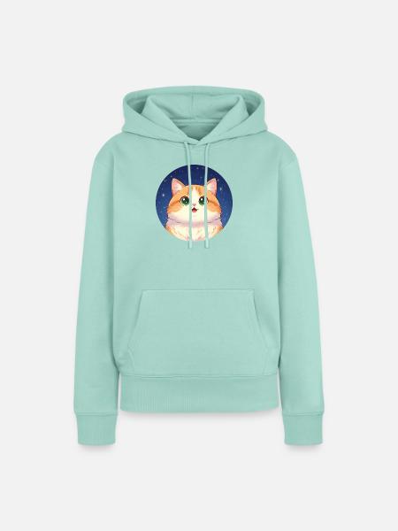 Sternennacht-Kätzchen - Frauen Premium Bio Hoodie - Mint