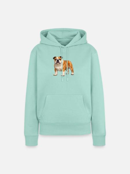 Englischer Bulldogge - Frauen Premium Bio Hoodie - Mint