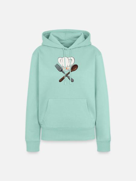 Kochkunst Sterne: kochhut & Besteck - Frauen Premium Bio Hoodie - Mint 
