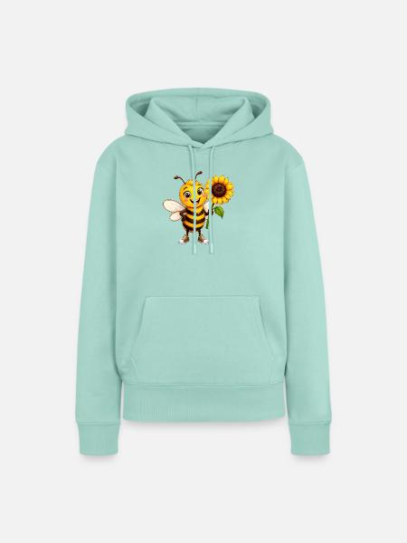Fröhliche Hummel - Frauen Premium Bio Hoodie - Mint