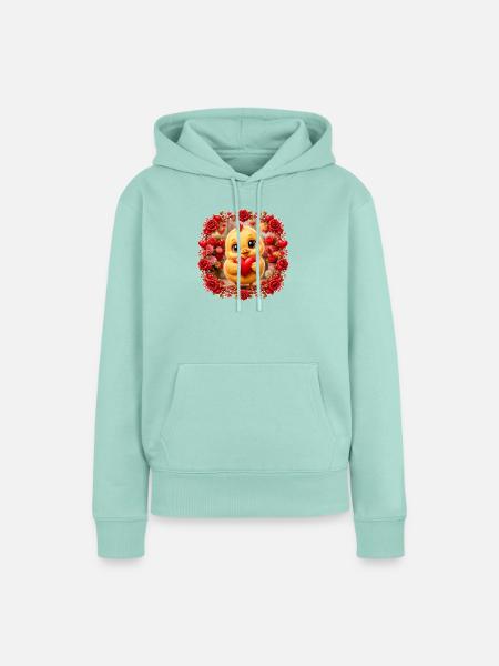 Huhn mit Herz - Frauen Premium Bio Hoodie - Mint