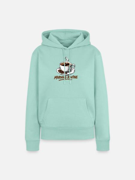 Morgenroutine: Heißer Kaffeebecher - Frauen Premium Bio Hoodie - Mint