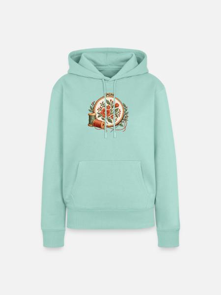 Stickrahmen mit Blumen - Motiv für Stickfans - Frauen Premium Bio Hoodie - Mint