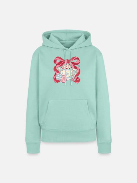 Christmas Cocoa Bow - Frauen Premium Bio Hoodie - Mint 