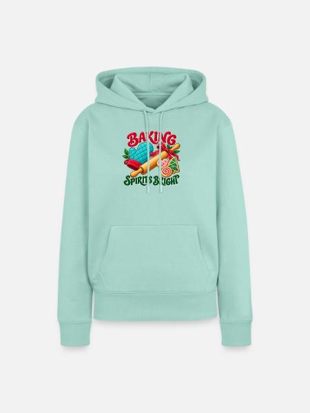 Baking Spirits Bright: Weihnachtsbäcker - Frauen Premium Bio Hoodie - Mint