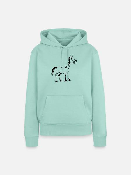 lustiges Pferd - Frauen Premium Bio Hoodie - Mint 