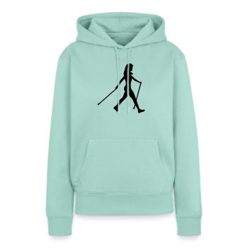 Nordic Walking - Sweat à capuche Premium bio Femme - menthe  - Devant - Julia (174cm)