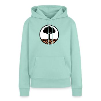 Lebensbaum Kreis Icon - Frauen Premium Bio Hoodie - Mint  - Vorne - Julia (174cm)