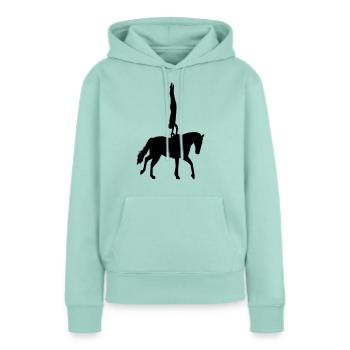 Voltige - Sweat à capuche Premium bio Femme - menthe  - Devant - Julia (174cm)