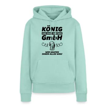 koenig saufpartner wir saufen alles - Frauen Premium Bio Hoodie - Mint  - Vorne - Julia (174cm)