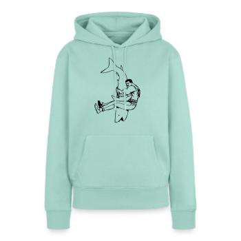 contrôle de requin - Sweat à capuche Premium bio Femme - menthe  - Devant - Julia (174cm)