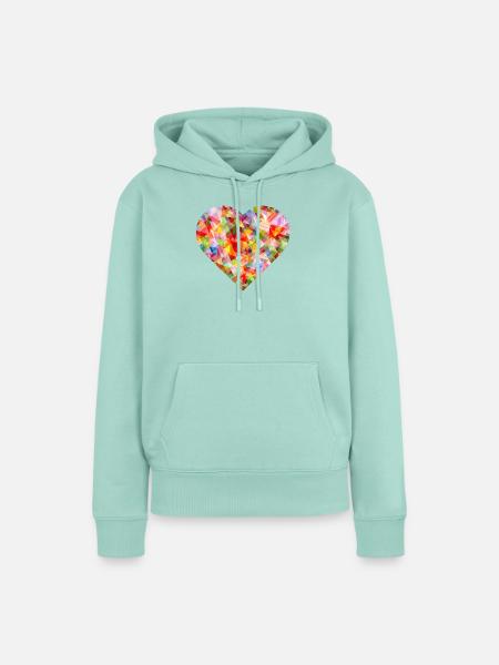 NEU – Abstraktes, lebendiges Herzdesign! - Frauen Premium Bio Hoodie - Mint