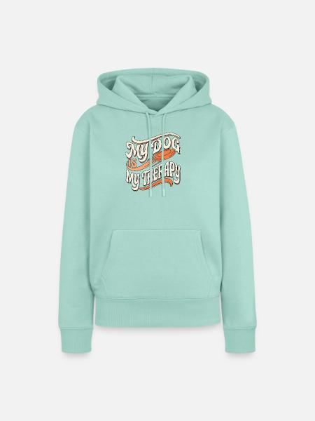 Dog Therapy Frisbee - Frauen Premium Bio Hoodie - Mint
