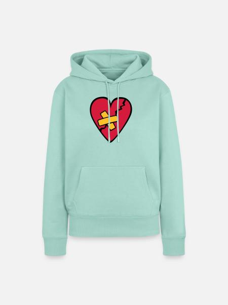 CoeurBrisé - Sweat à capuche Premium bio Femme - menthe 