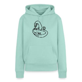 Robinet - ligne - Sweat à capuche Premium bio Femme - menthe  - Devant - Julia (174cm)