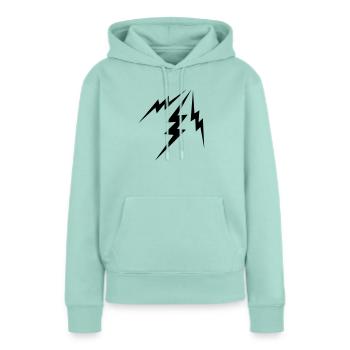 éclairs - Sweat à capuche Premium bio Femme - menthe  - Devant - Julia (174cm)