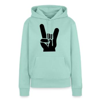 rock n roll - Sweat à capuche Premium bio Femme - menthe  - Devant - Julia (174cm)