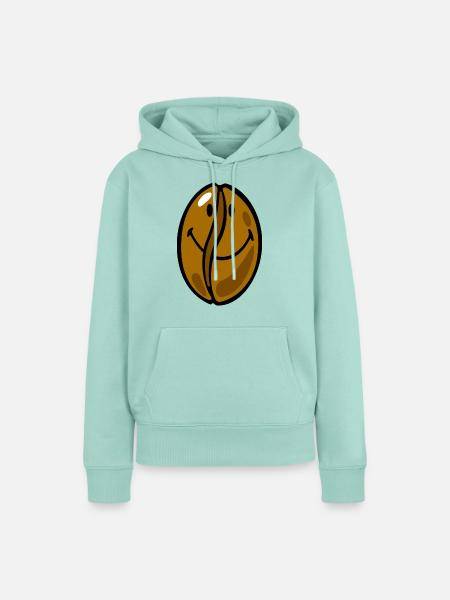 Smiley Coffee Bean - Frauen Premium Bio Hoodie - Mint