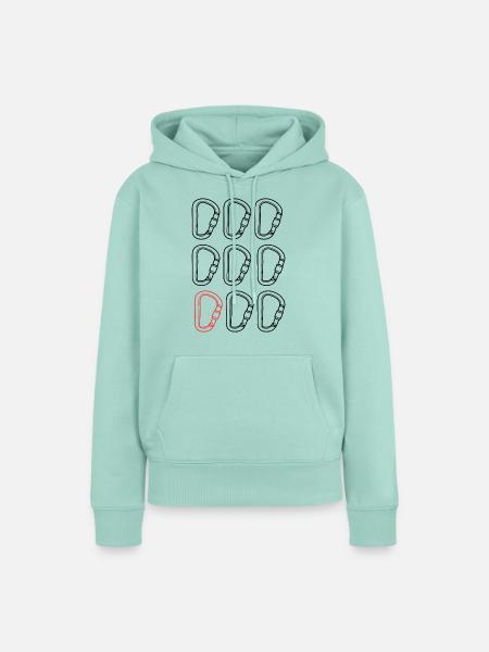 Karabiner - Frauen Premium Bio Hoodie - Mint 