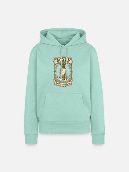 Boxer Hund Clown im Zirkusrahmen - Frauen Premium Bio Hoodie - Mint