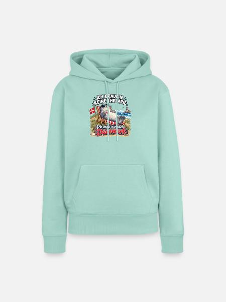 Dänemark-Urlaubswitz am Strand - Frauen Premium Bio Hoodie - Mint