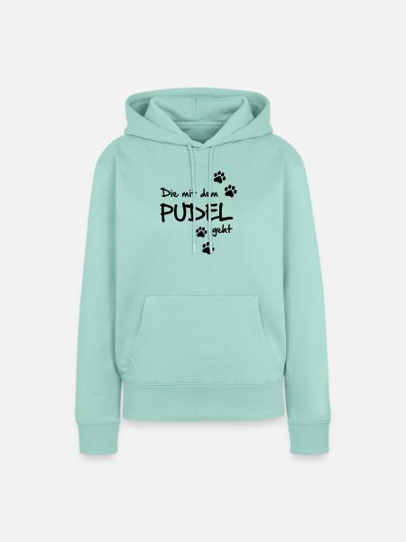 mit dem pudel geht - Frauen Premium Bio Hoodie - Mint