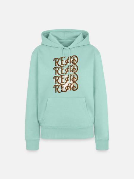 Read Design - Vintage Look mit Kaffeehintergrund - Frauen Premium Bio Hoodie - Mint