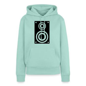 Lautsprecher - Box - Frauen Premium Bio Hoodie - Mint  - Vorne - Julia (174cm)