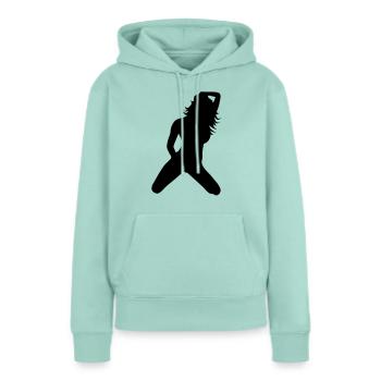 sexy - Sweat à capuche Premium bio Femme - menthe  - Devant - Julia (174cm)