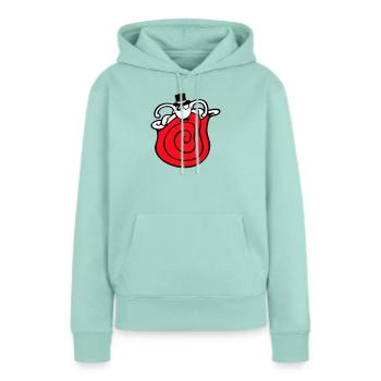 Mr Schnecke Sir Zylinder Monokel reich wohlhabend - Frauen Premium Bio Hoodie - Mint  - Vorne - Julia (174cm)