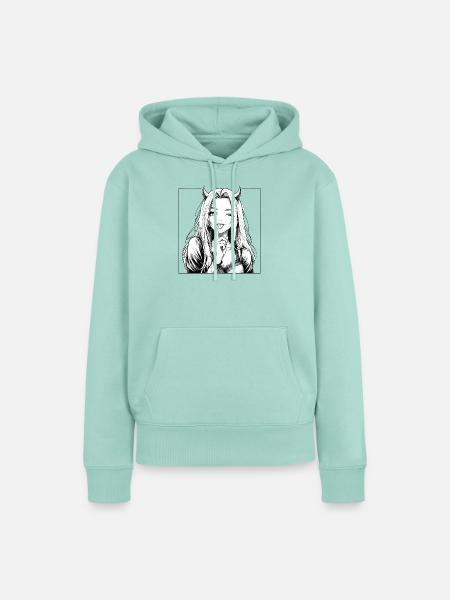 Demonische Manga-Diva mit Hörnern - Frauen Premium Bio Hoodie - Mint 