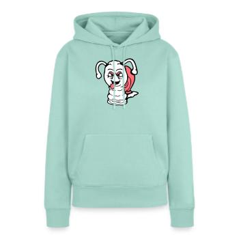 Schnecke frech Zunge rausstrecken böse klein cool - Frauen Premium Bio Hoodie - Mint  - Vorne - Julia (174cm)