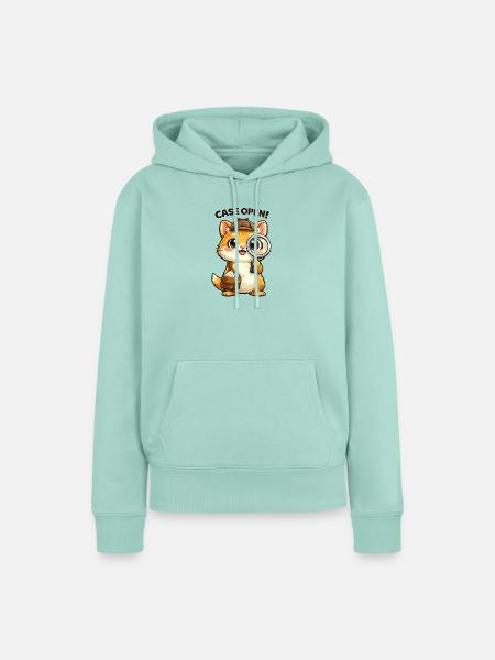 Kleines Detektiv-Kätzchen Case Open - Frauen Premium Bio Hoodie - Mint
