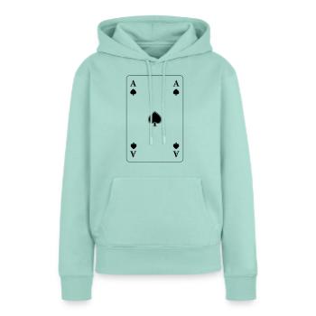 Pik Ass - Frauen Premium Bio Hoodie - Mint  - Vorne - Julia (174cm)