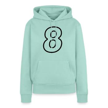 Huit - Sweat à capuche Premium bio Femme - menthe  - Devant - Julia (174cm)