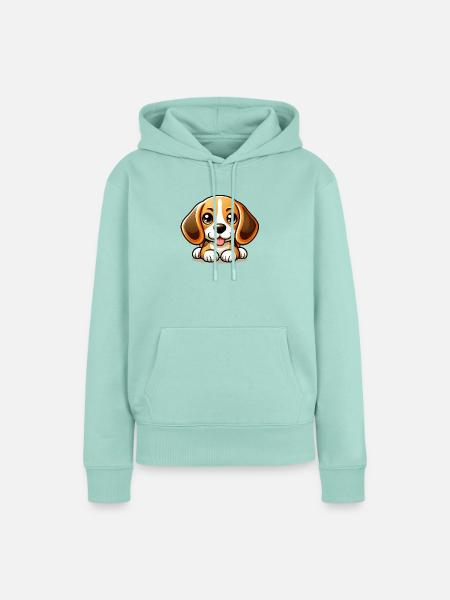 Niedlicher Beagle-Hund - Frauen Premium Bio Hoodie - Mint